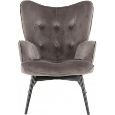 Armchair Black Vicky Velvet Grey